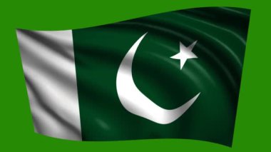Pakistan bayrak sallıyor yeşil ekran arkaplanı