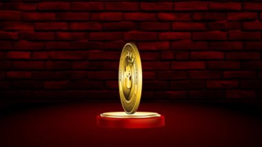 Bonk coin şifreleme para birimi 3D animasyon yeşil ekran arkaplan