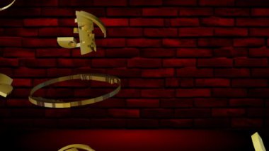 Bonk coin kripto para birimi kırma efekti yeşil ekran arkaplanı