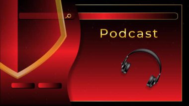 kırmızı ve altın podcast web tasarım şablonu canlandırması