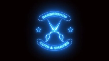 kuaför logosu mavi ışık efekti yeşil ekran arka planı