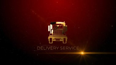 Lüks altın kamyon servis sembolü yeşil ekran arkaplan