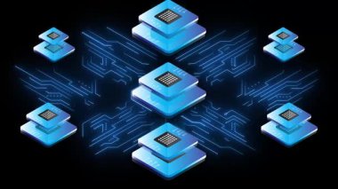 devre çizgileri neon ışık efekti fütüristik teknoloji yeşil ekran arkaplanı