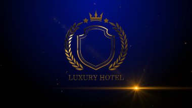 Lüks altın otel logosu yeşil ekran arka plan işareti