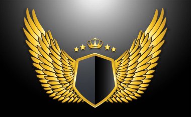 Taçlı ve kanatlı boş bir logo.
