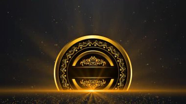 siyah ve altın sahne boş logo yıldız ışığı efektli