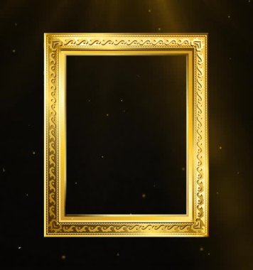 Siyah arkaplanda klasik altın çerçeve