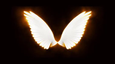 Beyaz melek kanatları yeşil ekran arka planı