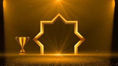 Yıldız ışığı efektli altın ödül arkaplanı