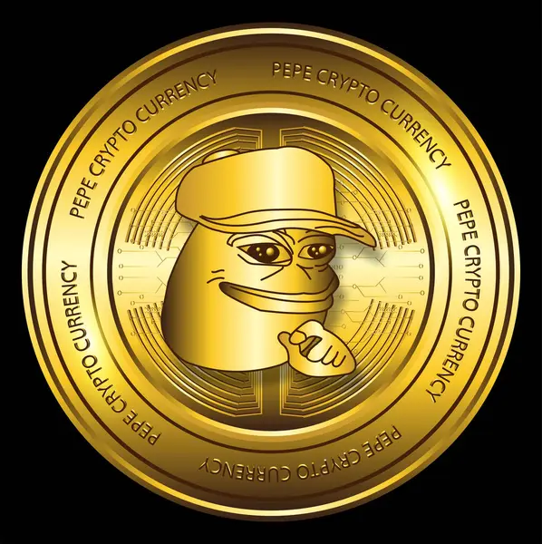 Lüks altın pepe madeni para kripto para sembolü
