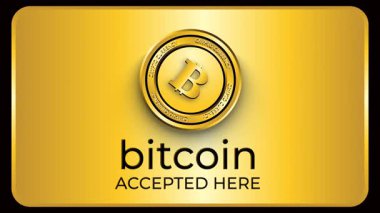 3 boyutlu animasyon bitcoin kristal para birimi. Arka planı kabul edin.