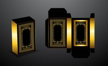 lüks siyah ve altın ambalaj ürünleri tasarımı