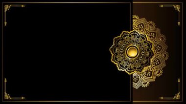 Mandala süslemeli lüks altın düğün davetiyesi