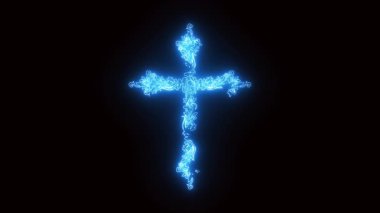 Hıristiyan haçı parlayan ışık efekti arka planı