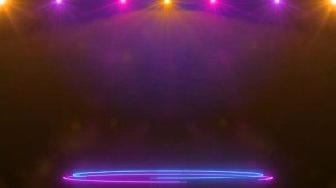 Siyah arkaplan üzerinde neon ışık etkisi olan sahne