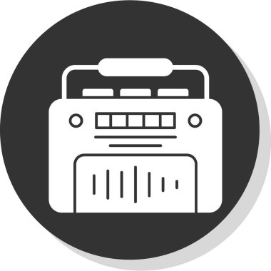 radyo ikonu. Basit vektör illüstrasyonu