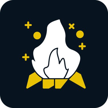 Şenlik ateşi. Web simgesi basit tasarım