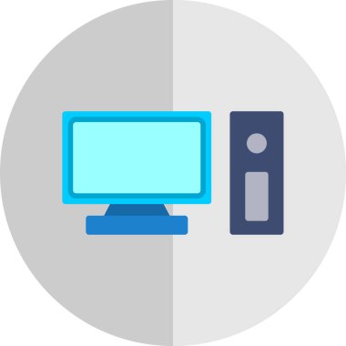pc bilgisayar simgesinin vektör illüstrasyonu 