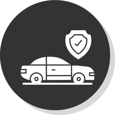 Araba sigortası web simgesi basit illüstrasyon 