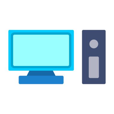 pc bilgisayar simgesinin vektör illüstrasyonu 