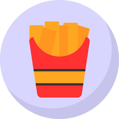 Patates kızartması simgesi, vektör çizimi basit tasarım