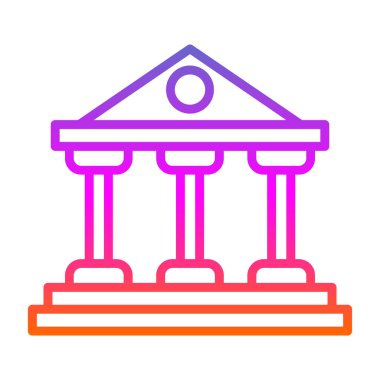 Banka binası. Web simgesi basit illüstrasyon