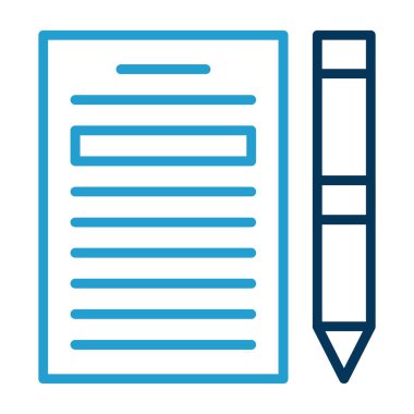 Kağıt ve kalem. Web simgesi basit illüstrasyon