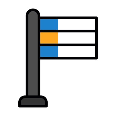 Basit bayrak vektör çizgisi simgesi 