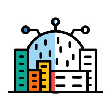 bina simgesi renk taslağı çizimi