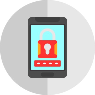 akıllı telefon güvenlik simgesi, vektör illüstrasyonu 