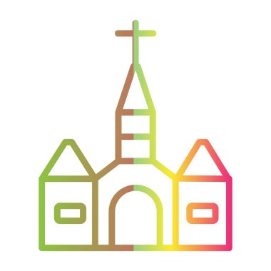 Katedral. Web simgesi basit illüstrasyon