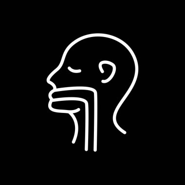 Yüz ikonu olan bir adam. Vektör çizimi. siyah arkaplan