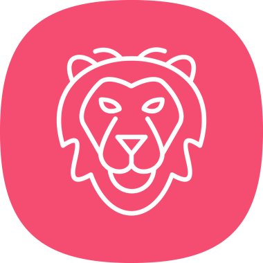 Aslan başı simgesi, vektör illüstrasyonu basit tasarım