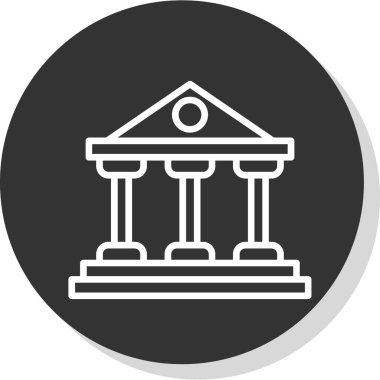 Banka binası. Web simgesi basit illüstrasyon