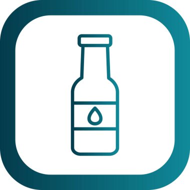 Soda şişesi simgesi, vektör illüstrasyonu 