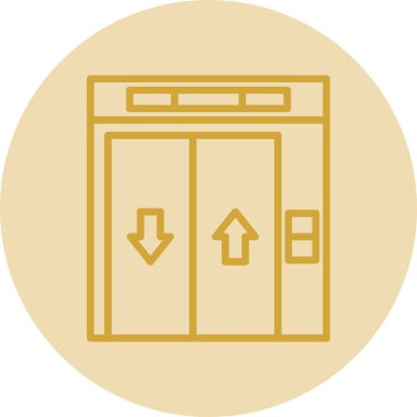 Asansör. Web simgesi basit illüstrasyon             