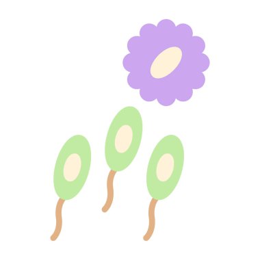 Yaprak vektör tasarımlı izole çiçek