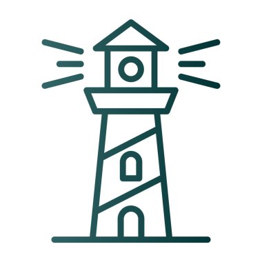 deniz feneri web simgesi, vektör illüstrasyonu 