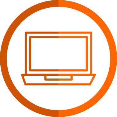 Basit dizüstü bilgisayar simgesi, vektör illüstrasyonu