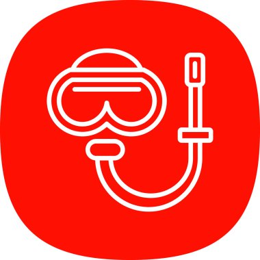 Dalış maske simgesi, vektör çizim
