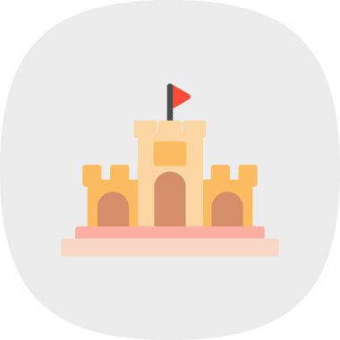 Kumdan kale simgesi, vektör illüstrasyonu basit tasarım