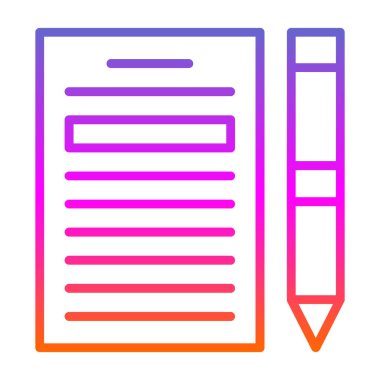 Kağıt ve kalem. Web simgesi basit illüstrasyon