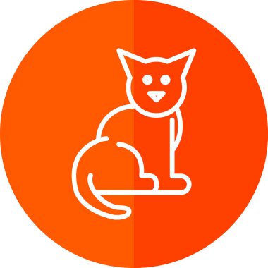 Kedi. Web simgesi vektör illüstrasyonu