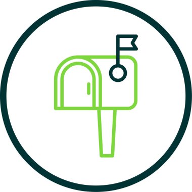 Posta kutusu düz simgesi, vektör illüstrasyonu