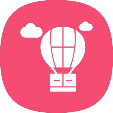 Hava balonuna çarptı. Web simgesi basit illüstrasyon