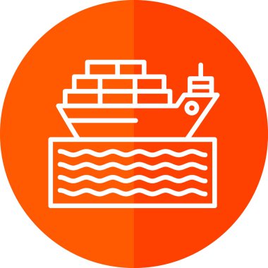 Kargo gemisi kutsal kişilerin resmi, vektör çizim