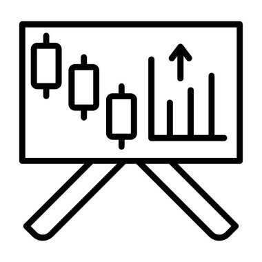 iş grafiği vektör simgesi, basit çizgi illüstrasyonu