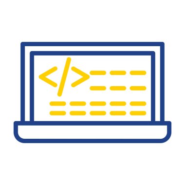 Kod işareti. Kodlama simgesi. vektör illüstrasyonu