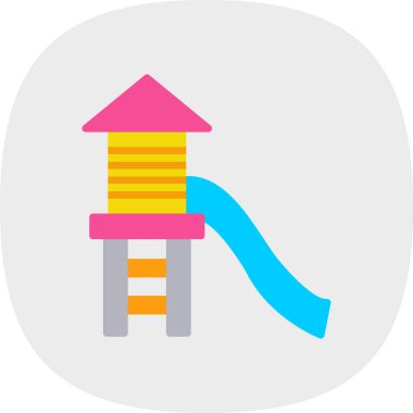 çocuk oyun alanı, düz simge, vektör illüstrasyonu