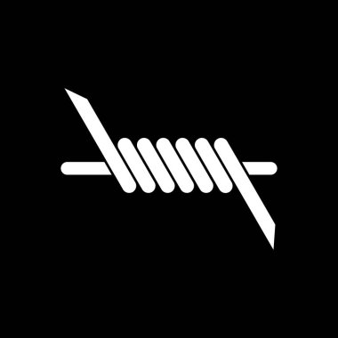 Dikenli tel ağ simgesi, vektör illüstrasyonu 